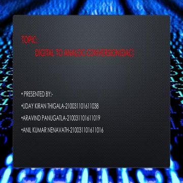 Digital-to-analog conversion (DAC) PRESENTATION
