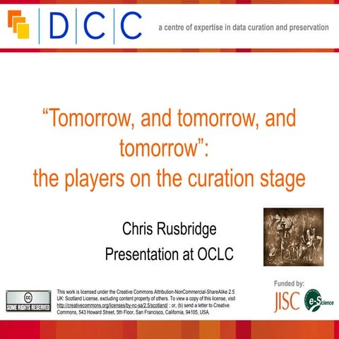 "Tomorrow, and tomorrow, and tomorrow": the players on the curation stage