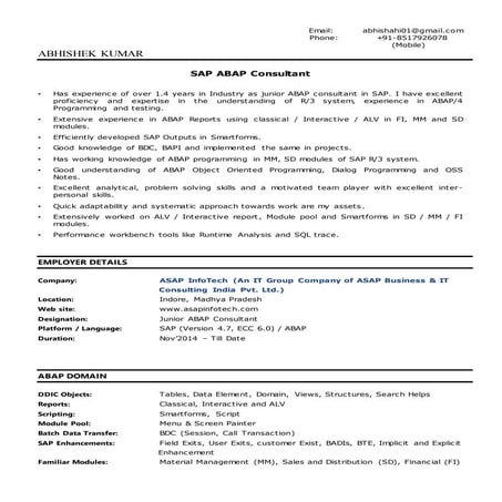 ABHISHEK RESUME | PDF