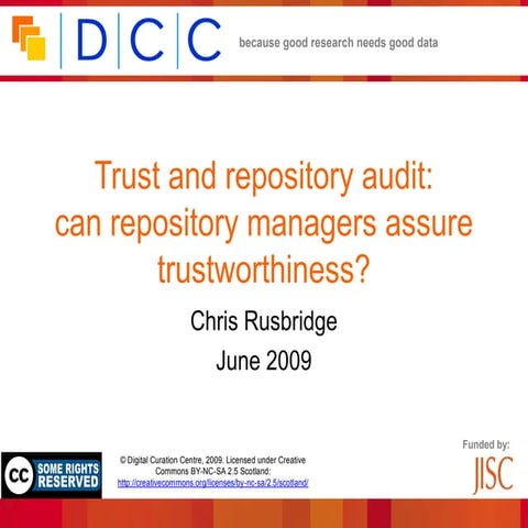 Trust and repository audit: can repository managers assure ...