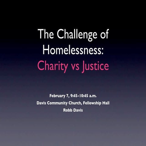 Presentation: Charity vs Justice