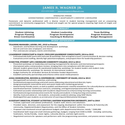 Resume - James Wagner