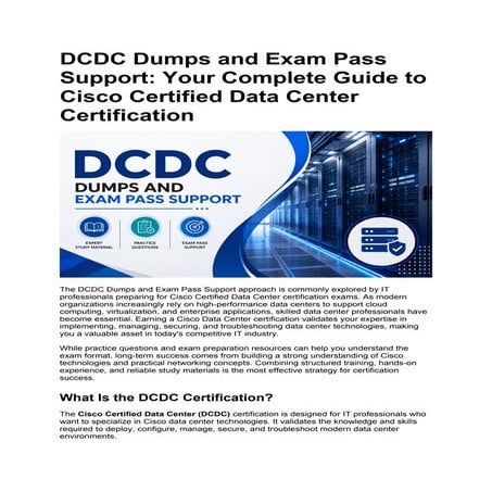 DCDC Certification: Build Your Data Center Career | DOCX