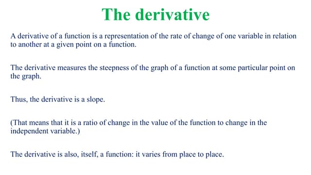 Differential Calculus- differentiation