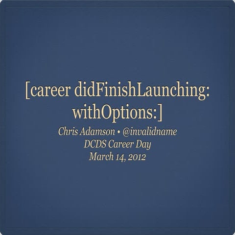 DCDS Career Day 2012 - Software Consulting
