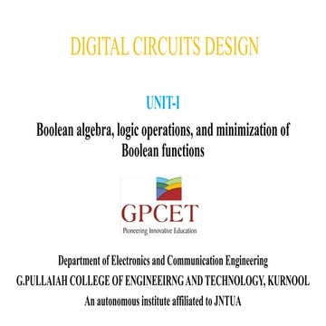 Digital Circuit Design video on basic digital circuits-1 | PPTX