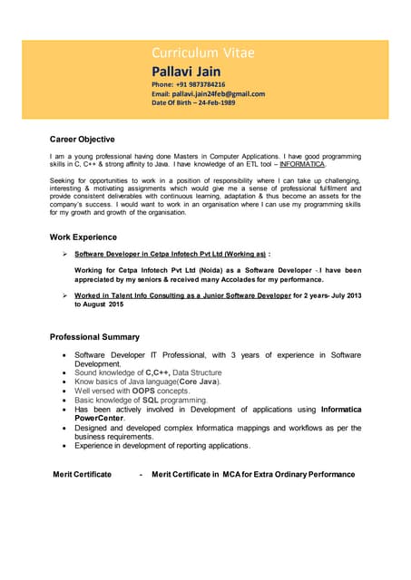 CV - Developer