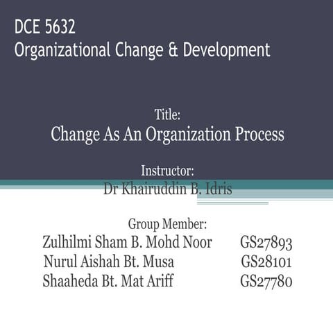 Change As An Organization Process