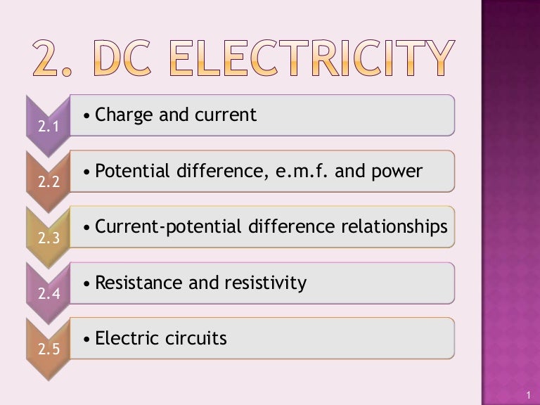 Dc electricity