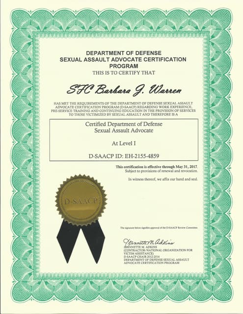 SHARP Certification Card 2015 | PDF