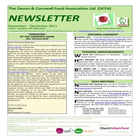 DCFA Nov-Dec 2011 Newsletter