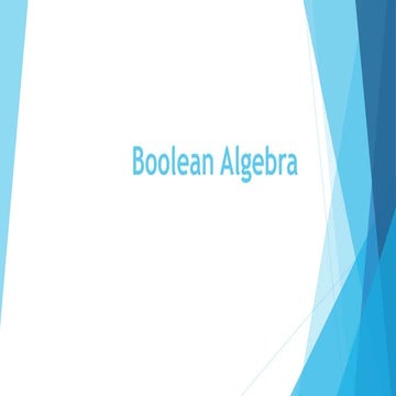 Boolean algebra | PPT