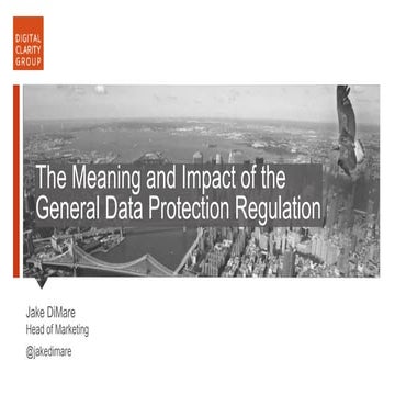 The Meaning and Impact of the General Data Protection Regulation