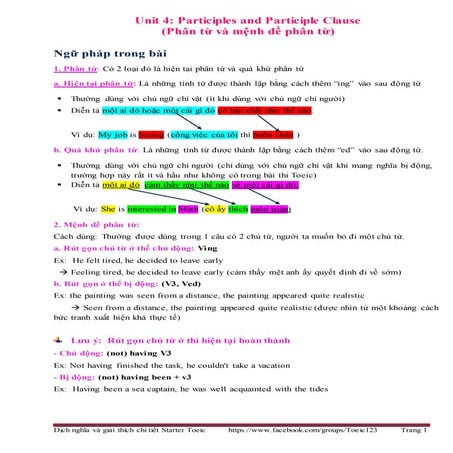 Dịch nghĩa và giải thích chi tiết starter toeic unit 4