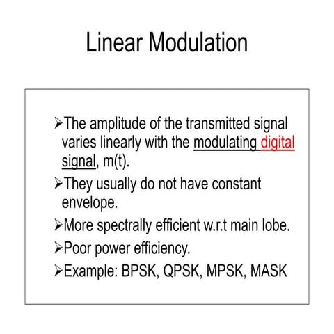 Linear Modulation technique in Digital communication | PDF