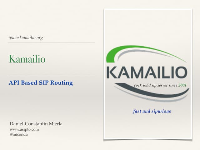 Kamailio - API Based SIP Routing