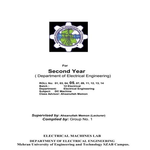 Dc machine practical 