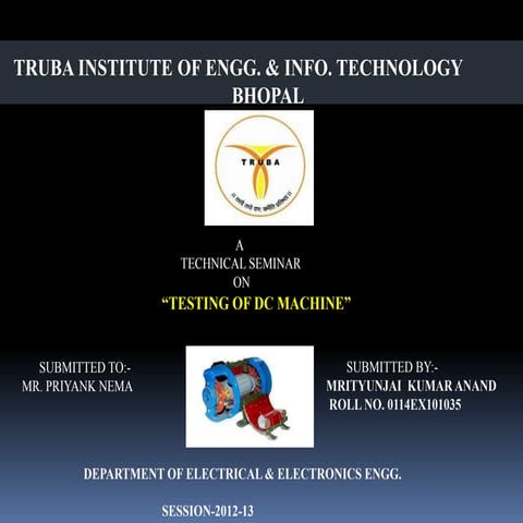 testing of dc machine