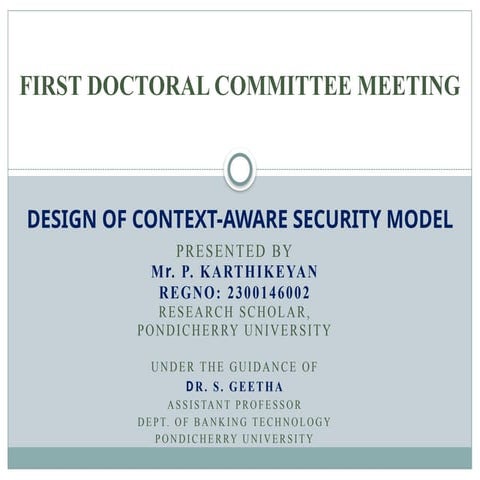 DC MEETING I on 19.3.2024 design of context aware security model
