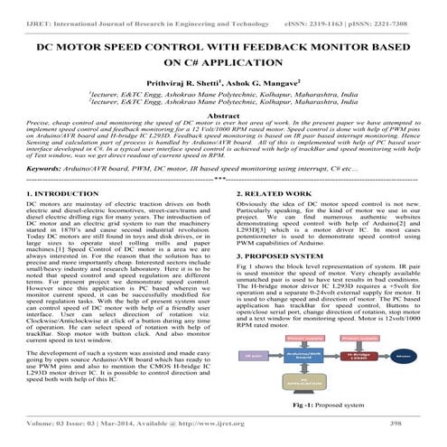 Dc motor speed control with feedback monitor based on c# application