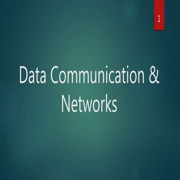 data communication and networks | PPT