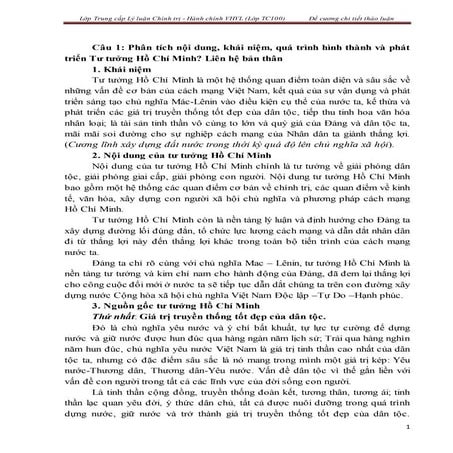 Tư tưởng Hồ Chí Minh: ôn tập toàn bộ các nội dung cần thiết nhất