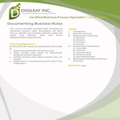 Documenting Business Rules