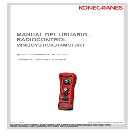 Manual de Radio Control Marca Konecrane | PDF