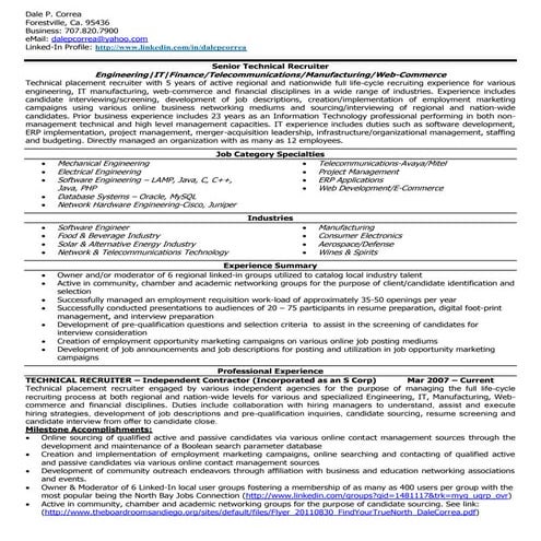 D Correa Resume Technical Recruiter V20111024