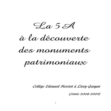 Découverte des monuments patrimoniaux