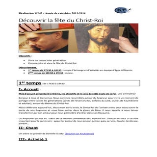 Découvrir la fête du christ Roi  pa...