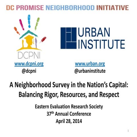 A Neighborhood Survey in the Nation’s Capital:  Balancing Rigor, Resources, a...