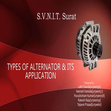 types of alternator & its application