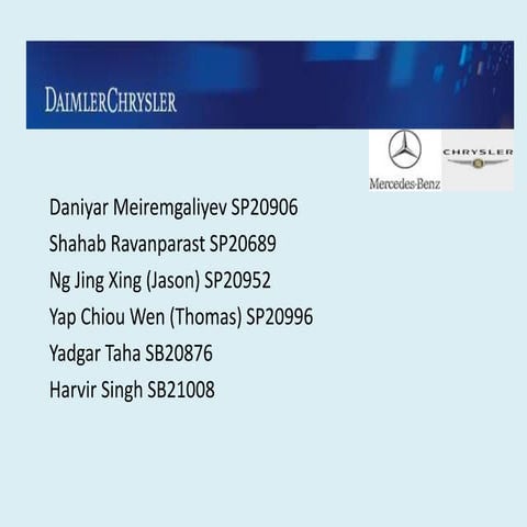 Daimler-Chrysler case study 