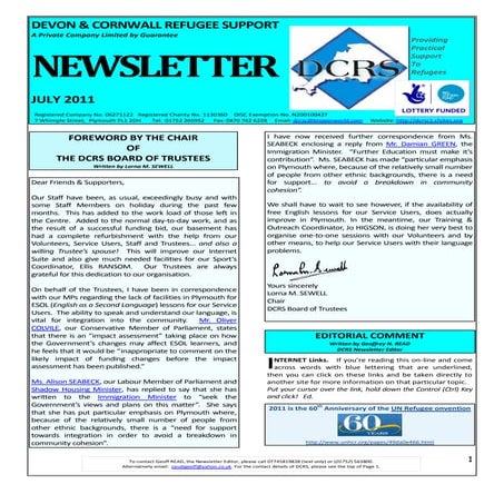 DCRS July 2011 Newsletter