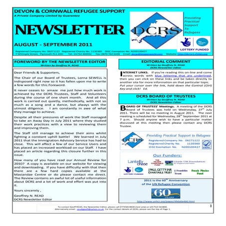 DCRS August - September 2011 Newsletter