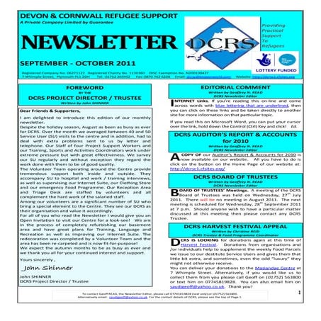 DCRS September - October 2011 Newsletter