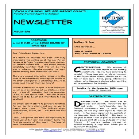 DCRSC August 2008 newsletter
