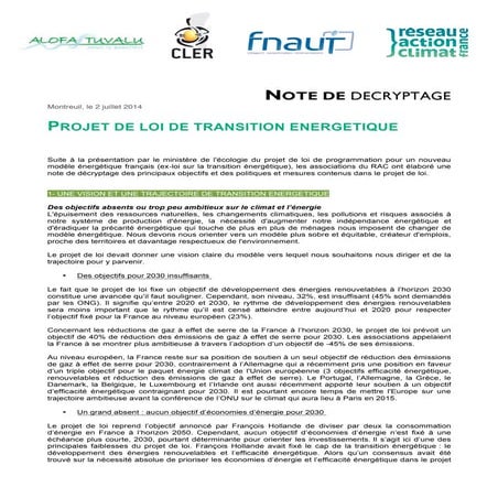 Décryptage loi trantion énergétique