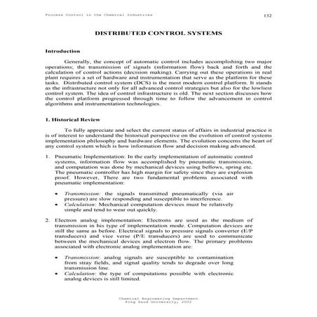 DISTRIBUTED   CONTROL  SYSTEMS