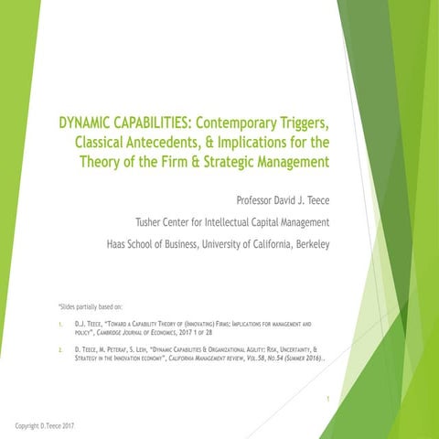 Dynamic Capabilities: Contemporary Triggers, Classical Antecedents, and Impli...