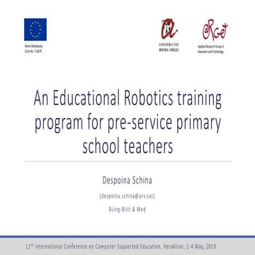 An Educational Robotics training program for pre-service primary school teachers