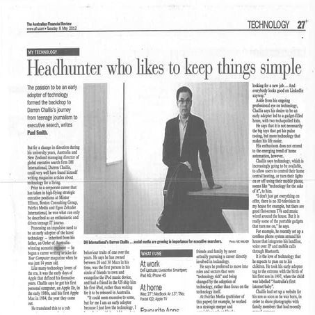 Darren Challis selected press clippings