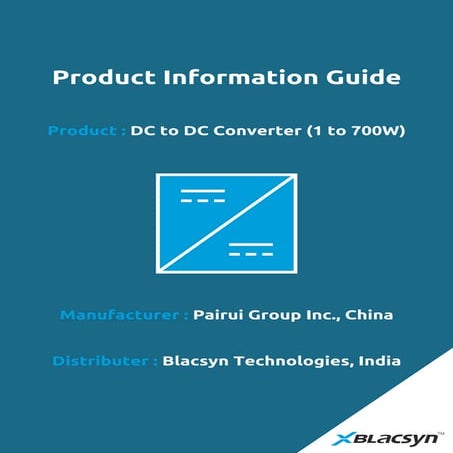 DC to DC Power Converter - Product Information Guide