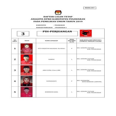 02 form be dct pks dan pdip 2014 magetan | PDF