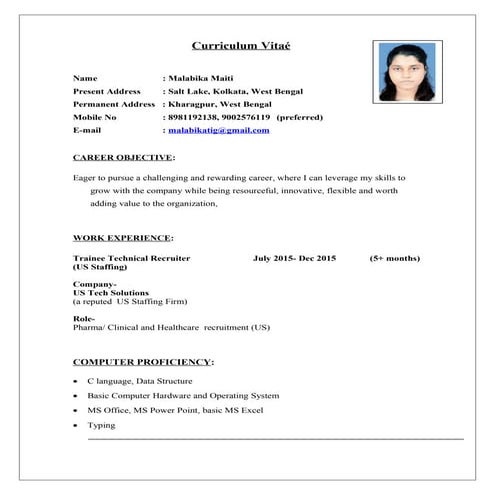  CV of malabika maiti