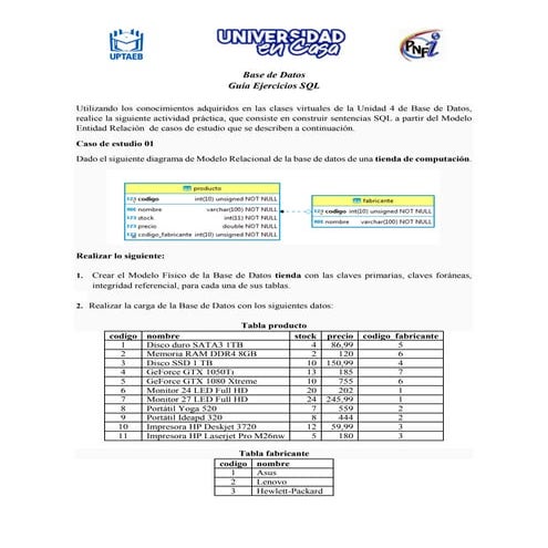 Guía Ejercicios SQL