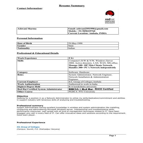 Ashwani Resume