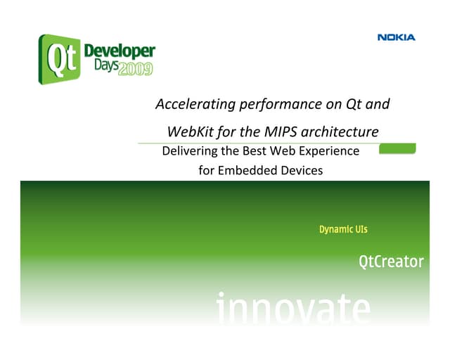 Accelerating performance on Qt and WebKit for the MIPS architecture