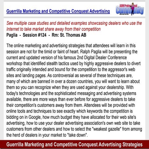 Automotive Guerilla Marketing by Ralph Paglia